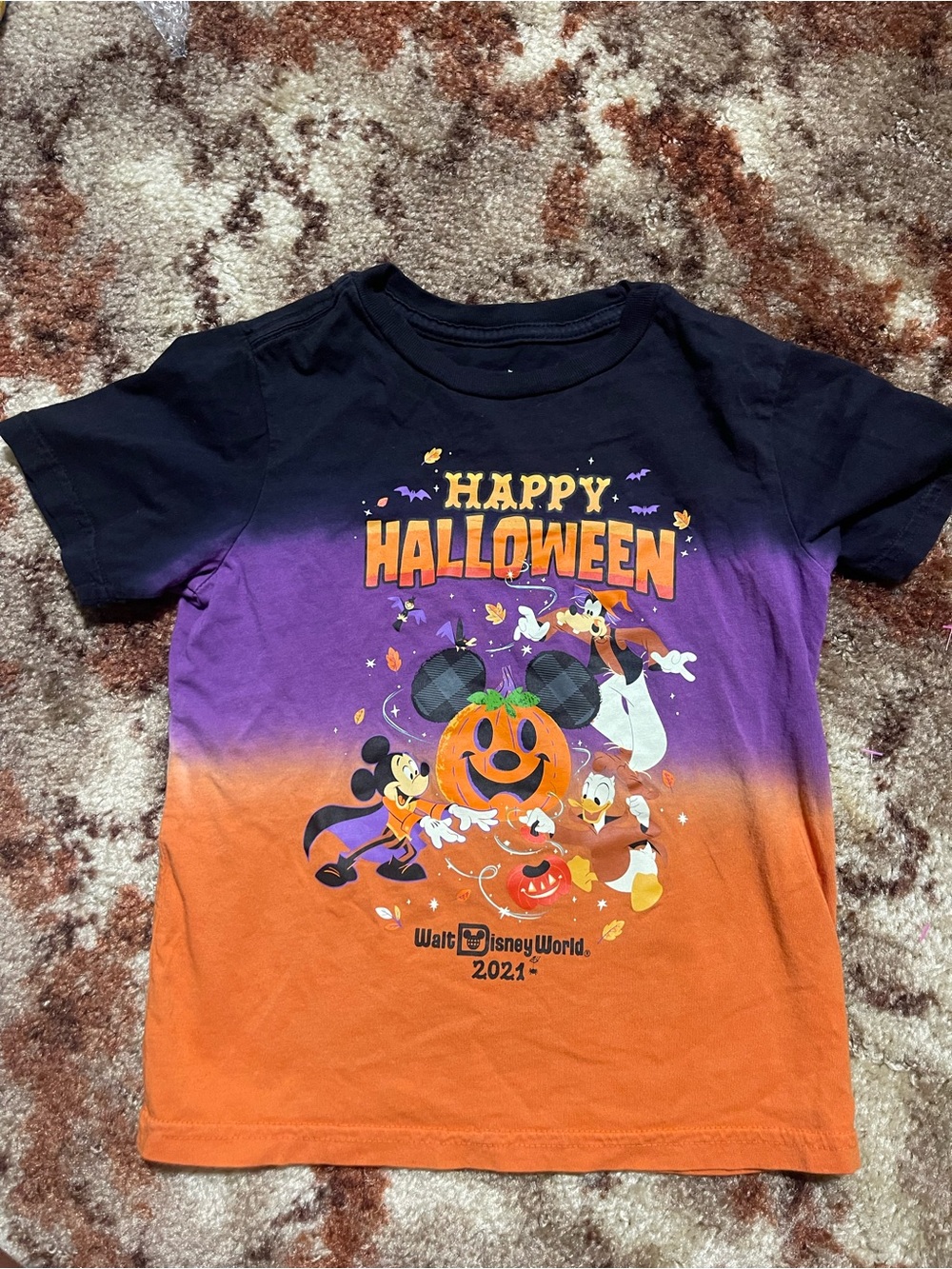 Disney Orange, Purple & Black 'Happy Halloween' Mickey Tee